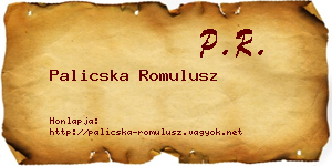 Palicska Romulusz névjegykártya